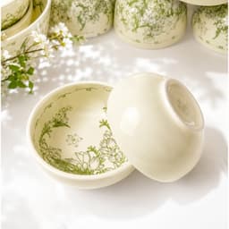 Bộ Bát Đĩa Gốm Sứ Họa Tiết Hoa Dành Dành CAO CẤP Dùng Cho Gia Đình, Quà Tặng Tân Gia Ý Nghĩa 8