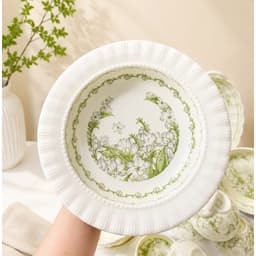 Bộ Bát Đĩa Gốm Sứ Họa Tiết Hoa Dành Dành CAO CẤP Dùng Cho Gia Đình, Quà Tặng Tân Gia Ý Nghĩa 9