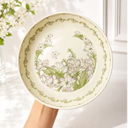 Bộ Bát Đĩa Gốm Sứ Họa Tiết Hoa Dành Dành CAO CẤP Dùng Cho Gia Đình, Quà Tặng Tân Gia Ý Nghĩa 5