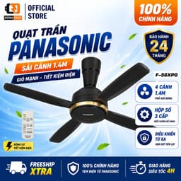 | Hỏa tốc | Quạt trần Panasonic F-56XPG 4 cánh có remote điều khiển từ xa bảo hành 12 tháng 1