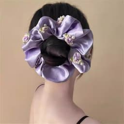 Dây Buộc Tóc Scrunchies Hoa Nhí Lụa Satin Cao Cấp Cột Tóc Nữ Hàn Quốc Dịu Dàng Tiểu Thư 4