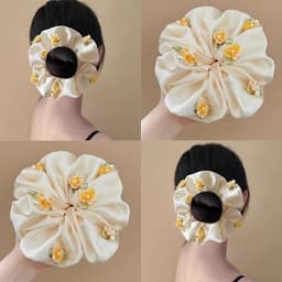 Dây Buộc Tóc Scrunchies Hoa Nhí Lụa Satin Cao Cấp Cột Tóc Nữ Hàn Quốc Dịu Dàng Tiểu Thư 1