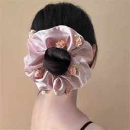 Dây Buộc Tóc Scrunchies Hoa Nhí Lụa Satin Cao Cấp Cột Tóc Nữ Hàn Quốc Dịu Dàng Tiểu Thư 5