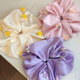 Dây Buộc Tóc Scrunchies Hoa Nhí Lụa Satin Cao Cấp Cột Tóc Nữ Hàn Quốc Dịu Dàng Tiểu Thư 2