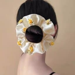 Dây Buộc Tóc Scrunchies Hoa Nhí Lụa Satin Cao Cấp Cột Tóc Nữ Hàn Quốc Dịu Dàng Tiểu Thư 3