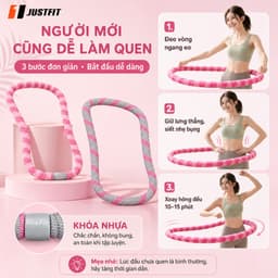 Vòng lắc eo lò xo JUSTFIT bọc nhựa mềm giảm mỡ nhanh, eo thon săn chắc tập tại nhà tiện lợi 4