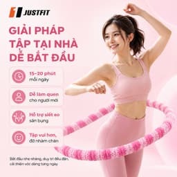 Vòng lắc eo lò xo JUSTFIT bọc nhựa mềm giảm mỡ nhanh, eo thon săn chắc tập tại nhà tiện lợi 3