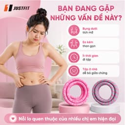 Vòng lắc eo lò xo JUSTFIT bọc nhựa mềm giảm mỡ nhanh, eo thon săn chắc tập tại nhà tiện lợi 2
