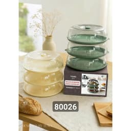 Set 3 hộp úp thức ăn xếp tầng TEWA JAPAN 80026 Hộp đậy thức ăn 1