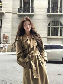 Áo Khoác Trench Coat Nữ Dáng Dài, Áo Măng Tô Kaki Có Đai Eo Sang Chảnh Chali AZ809 2