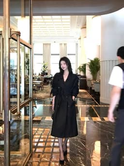 Áo Khoác Trench Coat Nữ Dáng Dài, Áo Măng Tô Kaki Có Đai Eo Sang Chảnh Chali AZ809 6