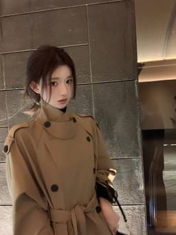 Áo Khoác Trench Coat Nữ Dáng Dài, Áo Măng Tô Kaki Có Đai Eo Sang Chảnh Chali AZ809 3