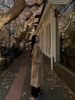 Áo Khoác Trench Coat Nữ Dáng Dài, Áo Măng Tô Kaki Có Đai Eo Sang Chảnh Chali AZ809 9