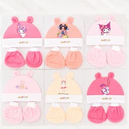 Combo mũ bao tay bao chân cho bé sơ sinh chất cotton 2