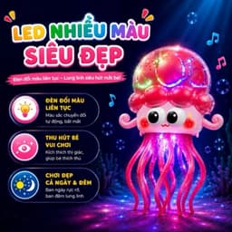 Đồ chơi dùng pin Bạch tuộc (Sứa) DJ nhạc đèn vừa nhún nhảy vừa di chuyển voi cùng vui nhộn và mới lạ 4