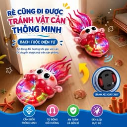 Đồ chơi dùng pin Bạch tuộc (Sứa) DJ nhạc đèn vừa nhún nhảy vừa di chuyển voi cùng vui nhộn và mới lạ 5