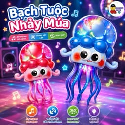 Đồ chơi dùng pin Bạch tuộc (Sứa) DJ nhạc đèn vừa nhún nhảy vừa di chuyển voi cùng vui nhộn và mới lạ 7