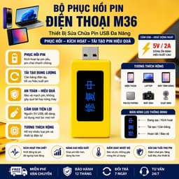 Bộ Phục Hồi Pin Điện Thoại M36, Thiết Bị Sửa Chữa Pin USB Đa Năng Cho Smartphone, Laptop, Máy Tính Bảng 1