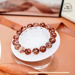 Ngọc Đan Tâm - Vòng Tay Thạch Anh Tóc Đỏ 11mm 6A - Mệnh Hoả - Mệnh Thổ 5