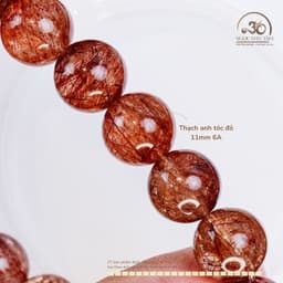Ngọc Đan Tâm - Vòng Tay Thạch Anh Tóc Đỏ 11mm 6A - Mệnh Hoả - Mệnh Thổ 2