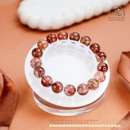 Ngọc Đan Tâm - Vòng Tay Thạch Anh Tóc Đỏ 11mm 6A - Mệnh Hoả - Mệnh Thổ 4