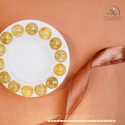 Ngọc Đan Tâm - Vòng Tay Thạch Anh Tóc Vàng 13mm 8A - Mệnh Thổ - Mệnh Kim 5