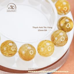 Ngọc Đan Tâm - Vòng Tay Thạch Anh Tóc Vàng 13mm 8A - Mệnh Thổ - Mệnh Kim 2