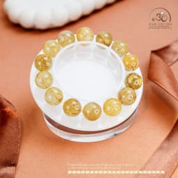 Ngọc Đan Tâm - Vòng Tay Thạch Anh Tóc Vàng 13mm 8A - Mệnh Thổ - Mệnh Kim 4