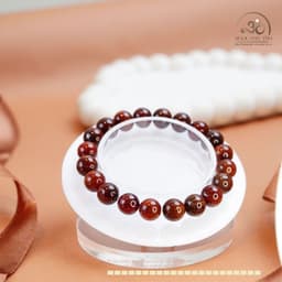 Ngọc Đan Tâm - Vòng Tay Thạch Anh Tóc Nâu 9mm 5A - Mệnh Thổ - Mệnh Kim 5