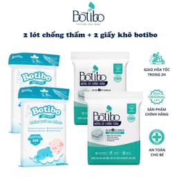 Combo Chăm Sóc Bé Botibo Kids - 2 Tấm Lót Chống Thấm & 2 Khăn Khô Đa Năng 1