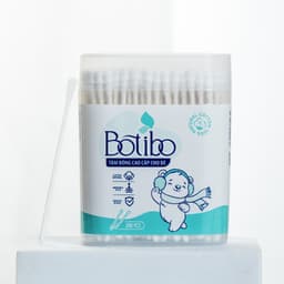 (Combo 2) Tăm bông trẻ em Botibo kids kháng khuẩn ( hộp 400 que lõi giấy) cho bé sơ sinh ngoáy tai, mũi BOTIBO KIDS 2