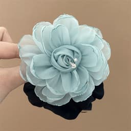 Scrunchie Hoa Lụa Bản To Cao Cấp – Chun Buộc Tóc Hoa 3D Vintage, Cột Tóc Nữ Xinh Xắn Sang Chảnh (Nhiều Màu) 5