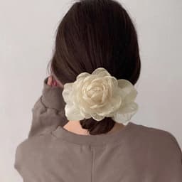 Scrunchie Hoa Lụa Bản To Cao Cấp – Chun Buộc Tóc Hoa 3D Vintage, Cột Tóc Nữ Xinh Xắn Sang Chảnh (Nhiều Màu) 3