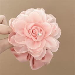 Scrunchie Hoa Lụa Bản To Cao Cấp – Chun Buộc Tóc Hoa 3D Vintage, Cột Tóc Nữ Xinh Xắn Sang Chảnh (Nhiều Màu) 6