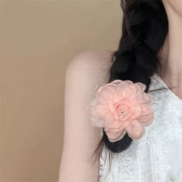 Scrunchie Hoa Lụa Bản To Cao Cấp – Chun Buộc Tóc Hoa 3D Vintage, Cột Tóc Nữ Xinh Xắn Sang Chảnh (Nhiều Màu) 4