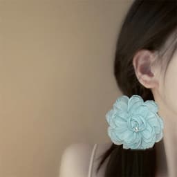 Scrunchie Hoa Lụa Bản To Cao Cấp – Chun Buộc Tóc Hoa 3D Vintage, Cột Tóc Nữ Xinh Xắn Sang Chảnh (Nhiều Màu) 2