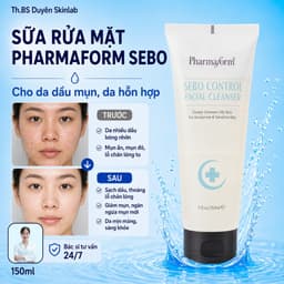 Sữa Rửa Mặt Pharmaform Sebo Cho Da Dầu Mụn, Da Hỗn Hợp Làm Sạch Bã Nhờn Giảm Bít Tắc 150ml 1