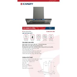 Hút mùi chữ T canzy MODEL 2026 | Động cơ BLDC hút khỏe, êm | Chế độ tự làm sạch | 6 cấp độ hút | Bh 2 năm 9