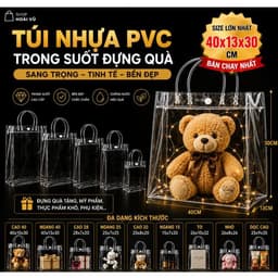 5 TÚI -Túi Xách Bằng Nhựa PVC Trong Suốt Bảo Vệ Môi Trường 1