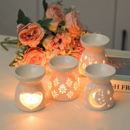 Đèn Xông Tinh Dầu Gốm Sứ Đốt Nến Tealight - Đèn Nến Xông Tinh Dầu Decor Phòng Ngủ Lãng Mạn 1