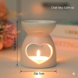 Đèn Xông Tinh Dầu Gốm Sứ Đốt Nến Tealight - Đèn Nến Xông Tinh Dầu Decor Phòng Ngủ Lãng Mạn 2