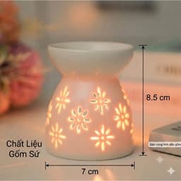 Đèn Xông Tinh Dầu Gốm Sứ Đốt Nến Tealight - Đèn Nến Xông Tinh Dầu Decor Phòng Ngủ Lãng Mạn 4
