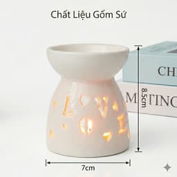 Đèn Xông Tinh Dầu Gốm Sứ Đốt Nến Tealight - Đèn Nến Xông Tinh Dầu Decor Phòng Ngủ Lãng Mạn 7