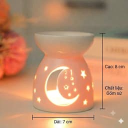 Đèn Xông Tinh Dầu Gốm Sứ Đốt Nến Tealight - Đèn Nến Xông Tinh Dầu Decor Phòng Ngủ Lãng Mạn 5