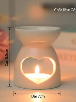 Đèn Xông Tinh Dầu Gốm Sứ Đốt Nến Tealight - Đèn Nến Xông Tinh Dầu Decor Phòng Ngủ Lãng Mạn 11