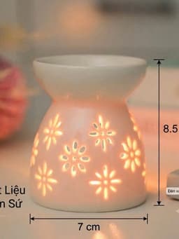 Đèn Xông Tinh Dầu Gốm Sứ Đốt Nến Tealight - Đèn Nến Xông Tinh Dầu Decor Phòng Ngủ Lãng Mạn 13