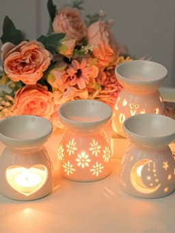 Đèn Xông Tinh Dầu Gốm Sứ Đốt Nến Tealight - Đèn Nến Xông Tinh Dầu Decor Phòng Ngủ Lãng Mạn 10