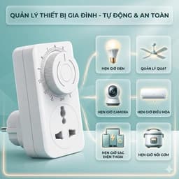 Ổ cắm điện hẹn giờ thông minh MTO1D hẹn giờ tắt sạc điện thoại sạc xe đạp điện an toàn dạng cơ dễ sử dụng timer hẹn giờ 7