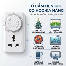 Ổ cắm điện hẹn giờ thông minh MTO1D hẹn giờ tắt sạc điện thoại sạc xe đạp điện an toàn dạng cơ dễ sử dụng timer hẹn giờ 4