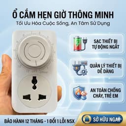 Ổ cắm điện hẹn giờ thông minh MTO1D hẹn giờ tắt sạc điện thoại sạc xe đạp điện an toàn dạng cơ dễ sử dụng timer hẹn giờ 2
